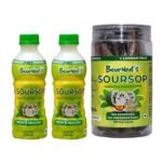 BourNeel's Pack of (2 Soursop Fruit Juice + 150 Soursop Dry leaves) | Graviola Laxman Phal Fruit Pulpy Juice Drink | High Vitamin C | Soursop Kadha Tea | - Fast UK Delivery