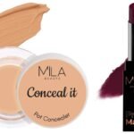 MILA Beaute Pro Matte Lipstick | Shade - Noorjahan, 4.2g Conceal It Pot Concealer For Face Makeup | Shade - (Sun Beige, 4g) - Fast UK Delivery
