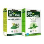 INDUS VALLEY Neem Leaf Powder | Organic Azadirachta indica With Herbal Henna Powder - 100% Organic, Natural and Pure For Hair and Skin Care (100g + 100g=200g) - Fast UK Delivery