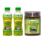 BourNeel's Soursop Pack of 2 (2 Soursop Fruit Juice 250ml + 1 Soursop Leaves Powder 100gm) | Soursop Graviola Laxman Phal Pulpy Juice Drink |Soursop Kadha Tea | High Vitamin C | - Fast UK Delivery