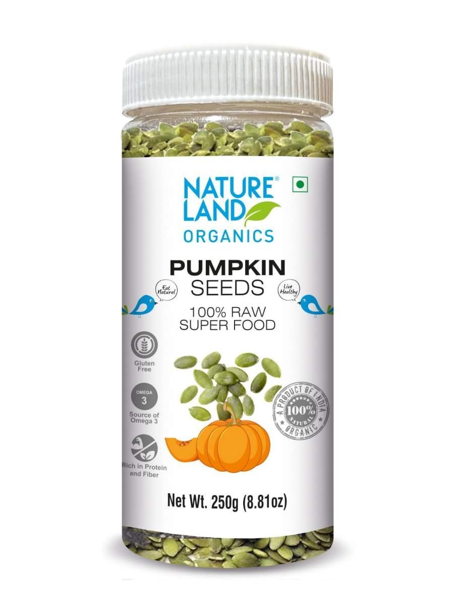 uk61beNcbKHtL-1.jpg Natureland Organics Pumpkin Seeds (Raw) 250 GM - Fast UK Delivery - Image 1