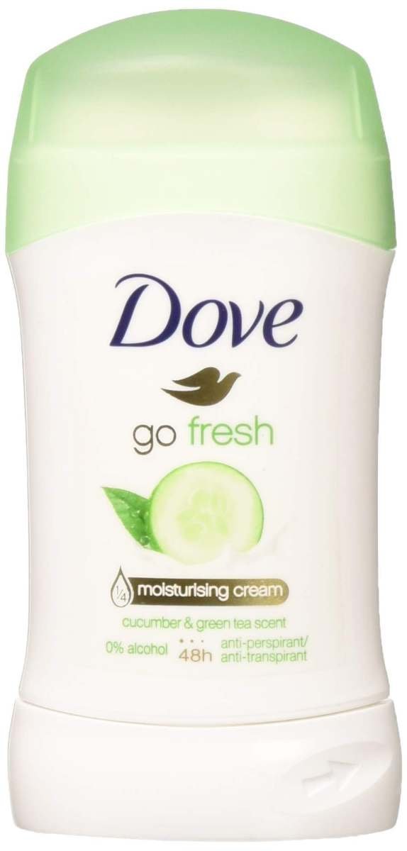 uk61befDEhWqL-1-1.jpg Dove Unisex Go Fresh, Cucumber & Green Tea Scent|Antiperspirant Deodorant Stick|40Ml, 1 Count - Fast UK Delivery - Image 1