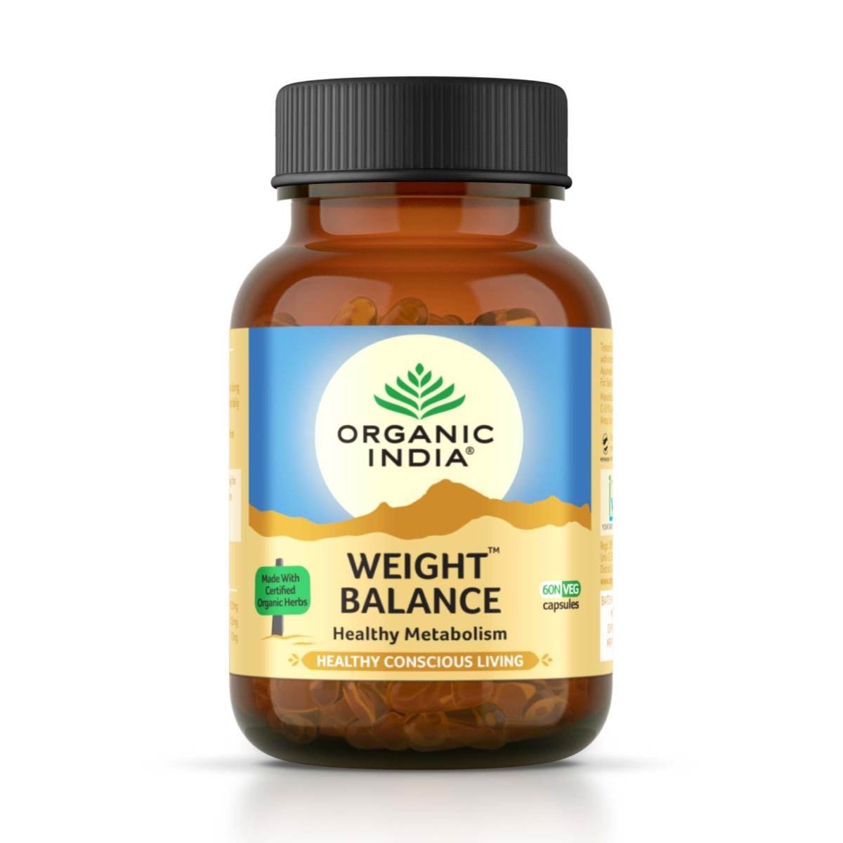 uk61bomoCCbEL.jpg Organic India Weight Balance - Pack of 60 Capsules Bottle - Image 1