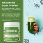 Rooted Actives Super Greens Ultimate Health Powder | 22 vital greens & Fruits, 1 billion probiotics, 5 Enzymes, 5 Mushrooms (No Added Sugar) | Supports Gut Health, Energy, Immunity - 250 Grams - Fast UK Delivery - Image 5