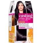 L'Oreal Paris Casting Creme Gloss Hair Color - 200 Ebony Black (87.5g+72ml) - Fast UK Delivery