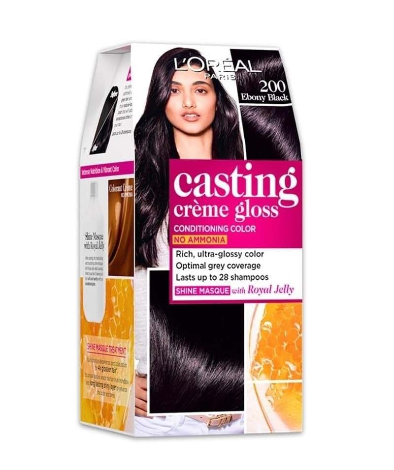 uk61c5XdpXhHL-1-1.jpg L'Oreal Paris Casting Creme Gloss Hair Color - 200 Ebony Black (87.5g+72ml) - Fast UK Delivery - Image 1