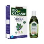INDUS VALLEY Organic Indigo Powder | Indigofera tinctoria & Hair growout Oil, (100g + 100ml) - Fast UK Delivery