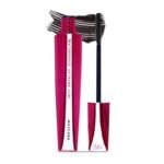 FASHION COLOUR Platinum Waterproof Mascara | Super Dense | Double Effect Silicon Brush | Extreme Curl | Waterproof | Volumising | Long Lasting | Extreme Black | Smudeproof | BLACK 8G - Fast UK Delivery
