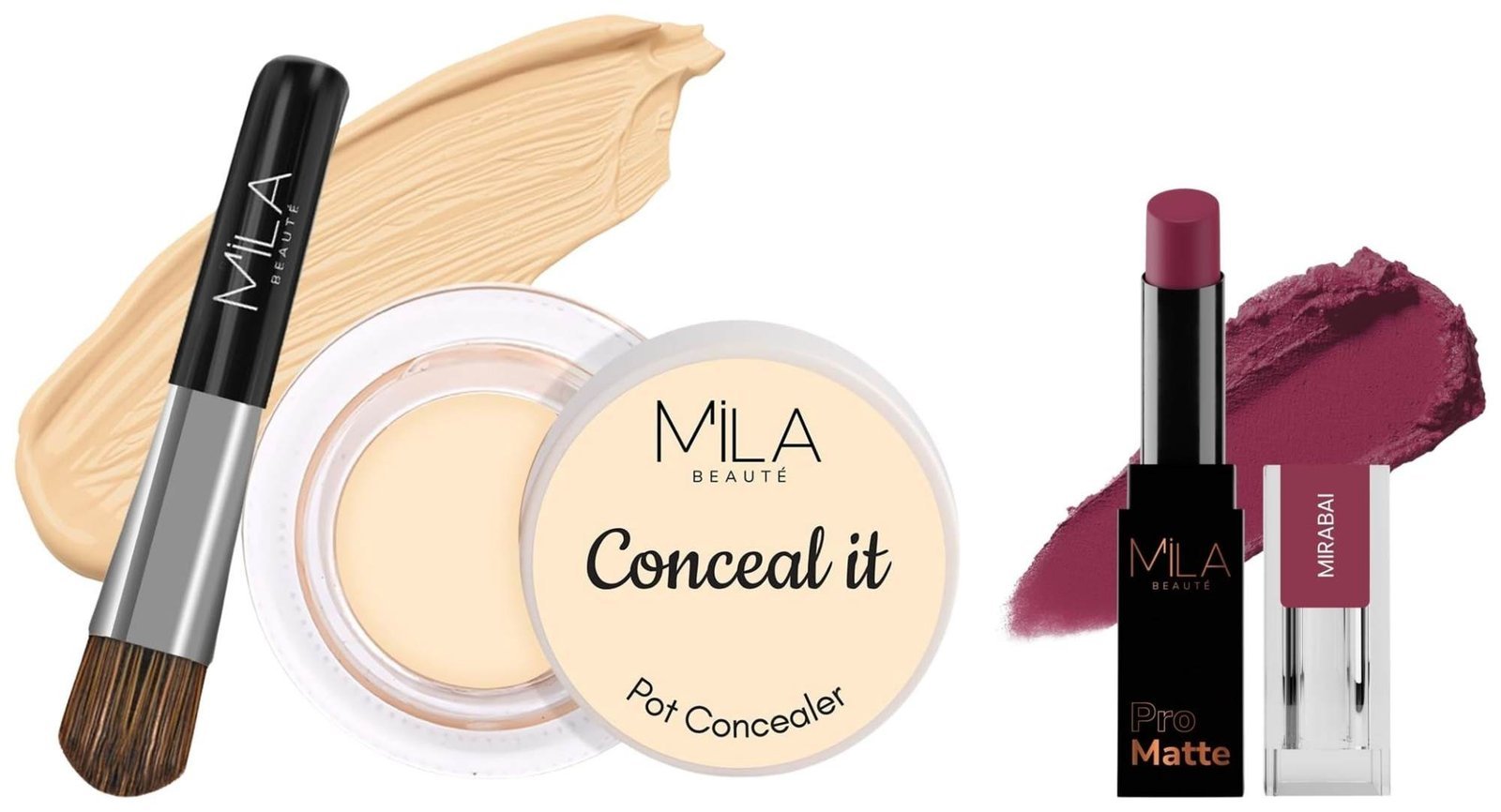 uk61cmLiDw5GL-1-1.jpg MILA Beaute Pro Matte Lipstick | Creamy Matte Lipstick | Shade - Mirabai, 4.2g Conceal It Pot Concealer For Face Makeup | Shade - (Rich Vanilla, 4g) - Fast UK Delivery - Image 1