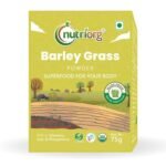 Nutriorg Organic Barley Grass Powder 75g | Whole Hulled Barley Grains Powder - Fast UK Delivery