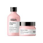 L'OREAL PROFESSIONNEL PARIS Vitamino Color Shampoo 300Ml & Hair Mask 250Gm Combo With Resveratrol For Color-Treated Hair, Serie Expert (Pack Of 2) - Fast UK Delivery