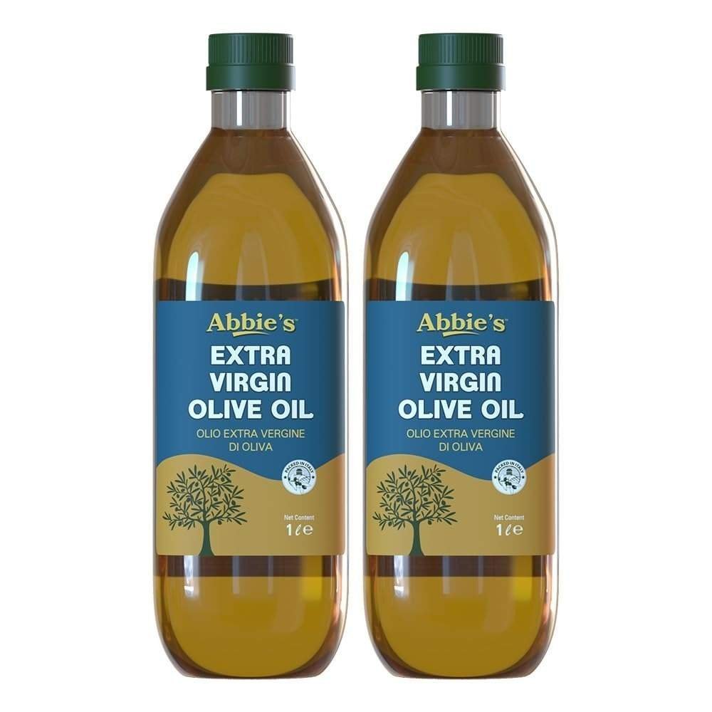uk61d9uSgOLPL-1-1.jpg Abbie's Extra Virgin Olive Oil, Packed in Italy | Good for Salad Dressing & Flavoring | Zero Cholesterol and Trans Fat | Pet Bottle Rich In Taste | Premium & Light | Healthy Oil Choice (1Ltr, Pack of 2) - Fast UK Delivery - Image 1