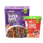 Alpino Pre-Workout High Protein & Fiber Diet Super Combo - High Protein Super Oats Chocolate 1kg, High Protein Dark Chocolate Peanut Butter Crisp 1kg - Fast UK Delivery
