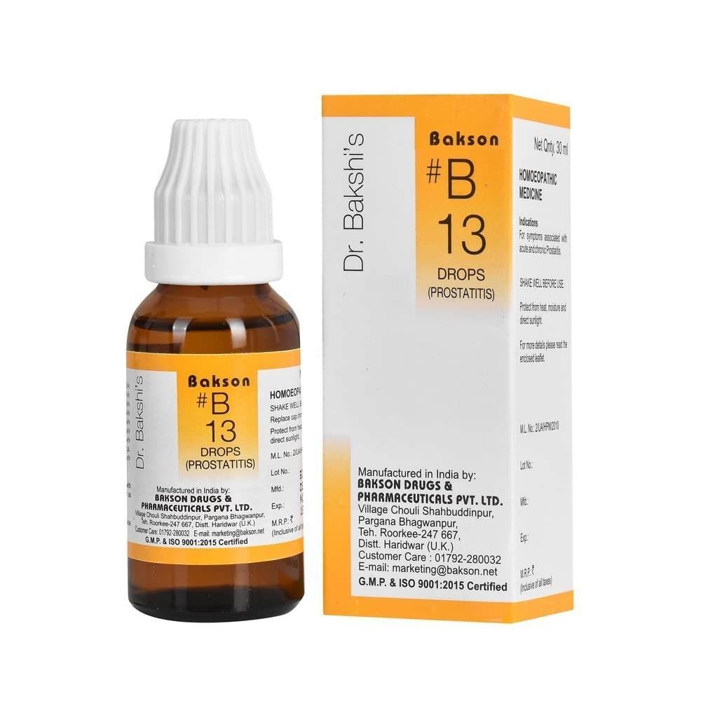 uk61dHS87g0PL-1.jpg Dr. Bakshi's BAKSON'S HOMOEOPATHY # B 13 Prostatitis Drops (30 ml) - Image 1