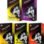 Kamasutra Lovers Combo With Exciting Flavours Condom (Pack of 5, 50S) - Fast UK Delivery