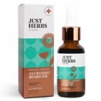 Just Herbs Ayurvedic Beard Oil for Growing Beard Faster with Bhringraj and Rosemary 30 ml - Fast UK Delivery