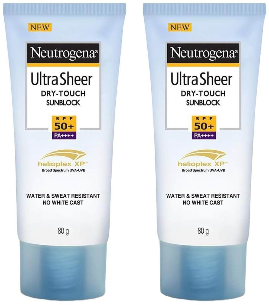 uk61dqTK6f5nL-1-1.jpg Neutrogena Ultrasheer Sunscreen For All Skin Types Spf 50+, 80G (Pack Of 2) - Fast UK Delivery - Image 1