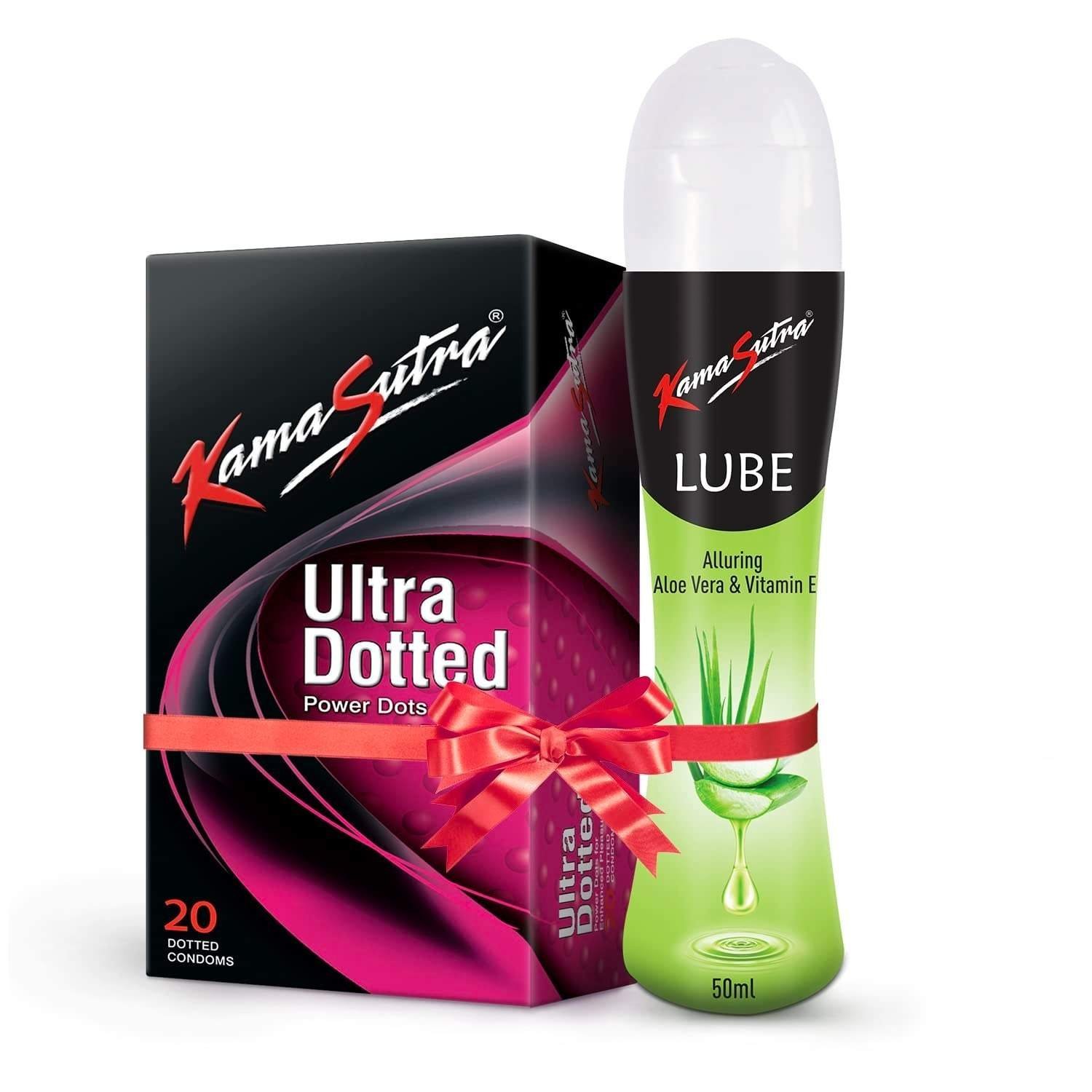 uk61ebEAhRLZL-1-1.jpg KamaSutra Ultradotted Condoms for men Count 20 with Aloe Vera Lube Water Lubricant 50ml - Fast UK Delivery - Image 1