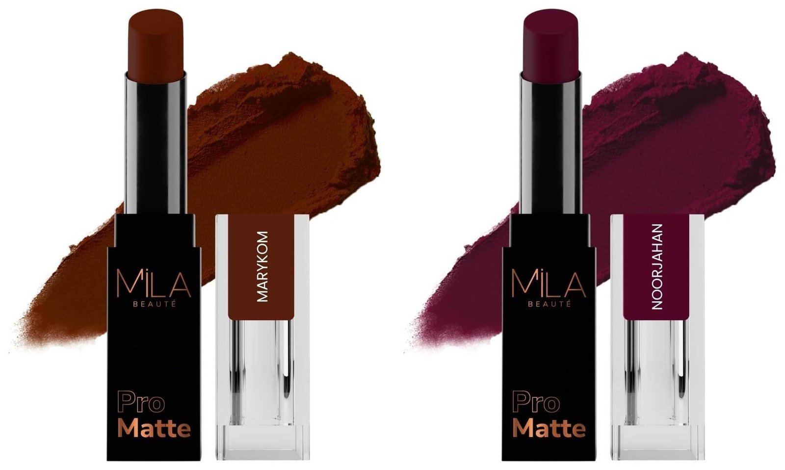 uk61efo01TMPL-1-1.jpg MILA Beaute Pro Matte Lipstick | Creamy Matte Lipstick | Shade - Marykom, 4.2g Pro Matte Lipstick | Creamy Matte Lipstick | Shade - Noorjahan, 4.2g - Fast UK Delivery - Image 1