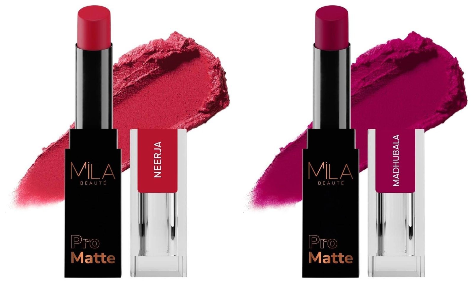 uk61ej8pimgEL-1-1.jpg MILA Beaute Pro Matte Lipstick | Creamy Matte Lipstick | Shade - Neerja, 4.2g Pro Matte Lipstick | Creamy Matte Lipstick | Shade - Madhubala, 4.2g - Fast UK Delivery - Image 1