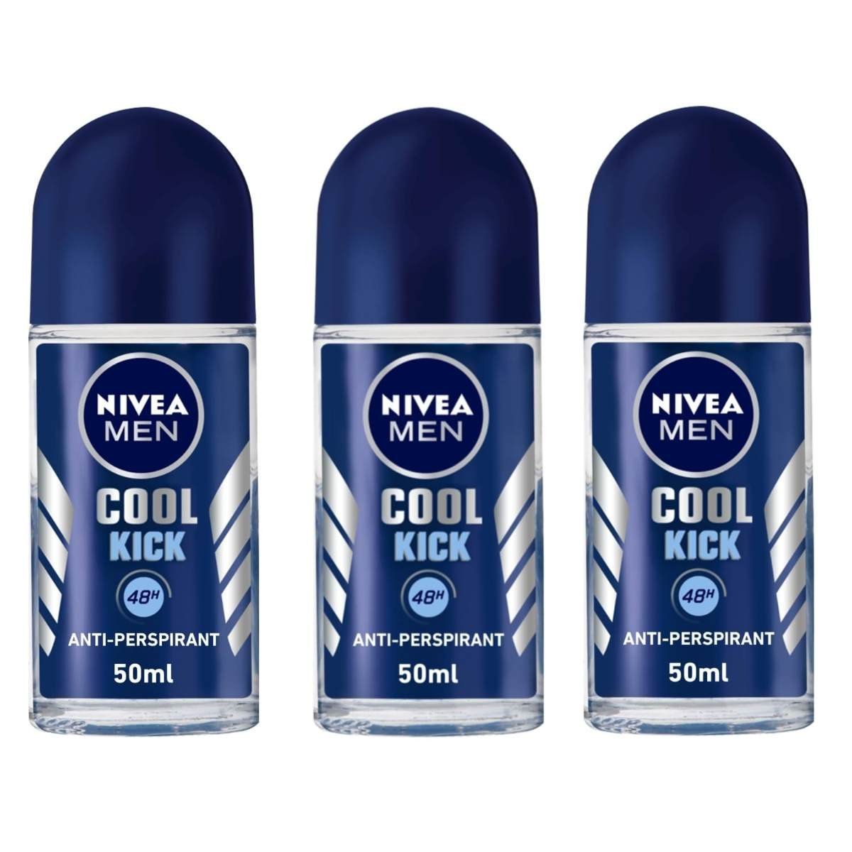 uk61f1yuozD0L-1-1.jpg Nivea Cool Kick Deodorant Roll On for Men, 50ml, Pack of 3 - Fast UK Delivery - Image 1