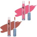 KINDED Liquid Lip Colour Vitamin E Enriched No Transfer Waterproof Long Stay Lipsticks Lip Gloss Set for Girls Women (Pack of 2, 6 ml each, Matte Finish, Shades Barbie Pink & Rust Crust) - Fast UK Delivery