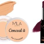 MILA Beaute Pro Matte Lipstick | Shade - Noorjahan, 4.2g Conceal It Pot Concealer For Face Makeup | Shade - (Medium Beige, 4g) - Fast UK Delivery