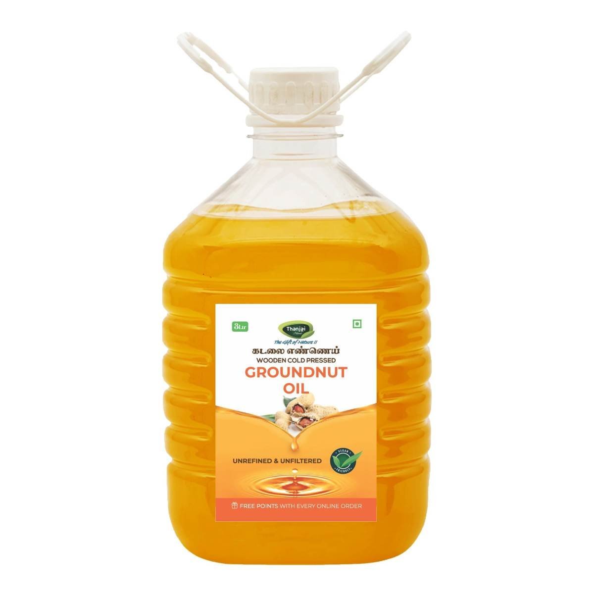uk61fGTYrimhL-1.jpg Thanjai Natural Groundnut Oil 3000ml Virgin Unrefined Wooden Cold Pressed Natural Peanut Oil for Cooking - Fast UK Delivery - Image 1