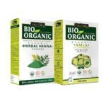 INDUS VALLEY Amla Powder | Phyllanthus emblica With Organic Herbal Henna Powder - 100% Organic, Pure And Natural For Hair Care And Skin Care (100g*2=200g) - Fast UK Delivery