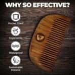 Beardo Compact Wooden Comb | Style your beard hassle-free | Pocket-size Elegant Comb for hair & Beard styling | Light Weight For Healthy & Stylish Beard - Fast UK Delivery - Image 4