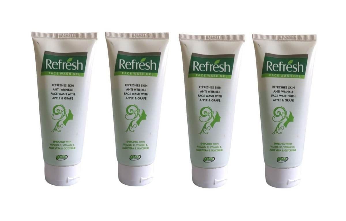uk61fr4CfD5L-1.jpg Refresh Anti Wrinkle Face Wash with Apple & Grapes(Pack of 4)(60gm Each) Enriched with Vitamin E, Aloe Vera & Vitamin C - Image 1