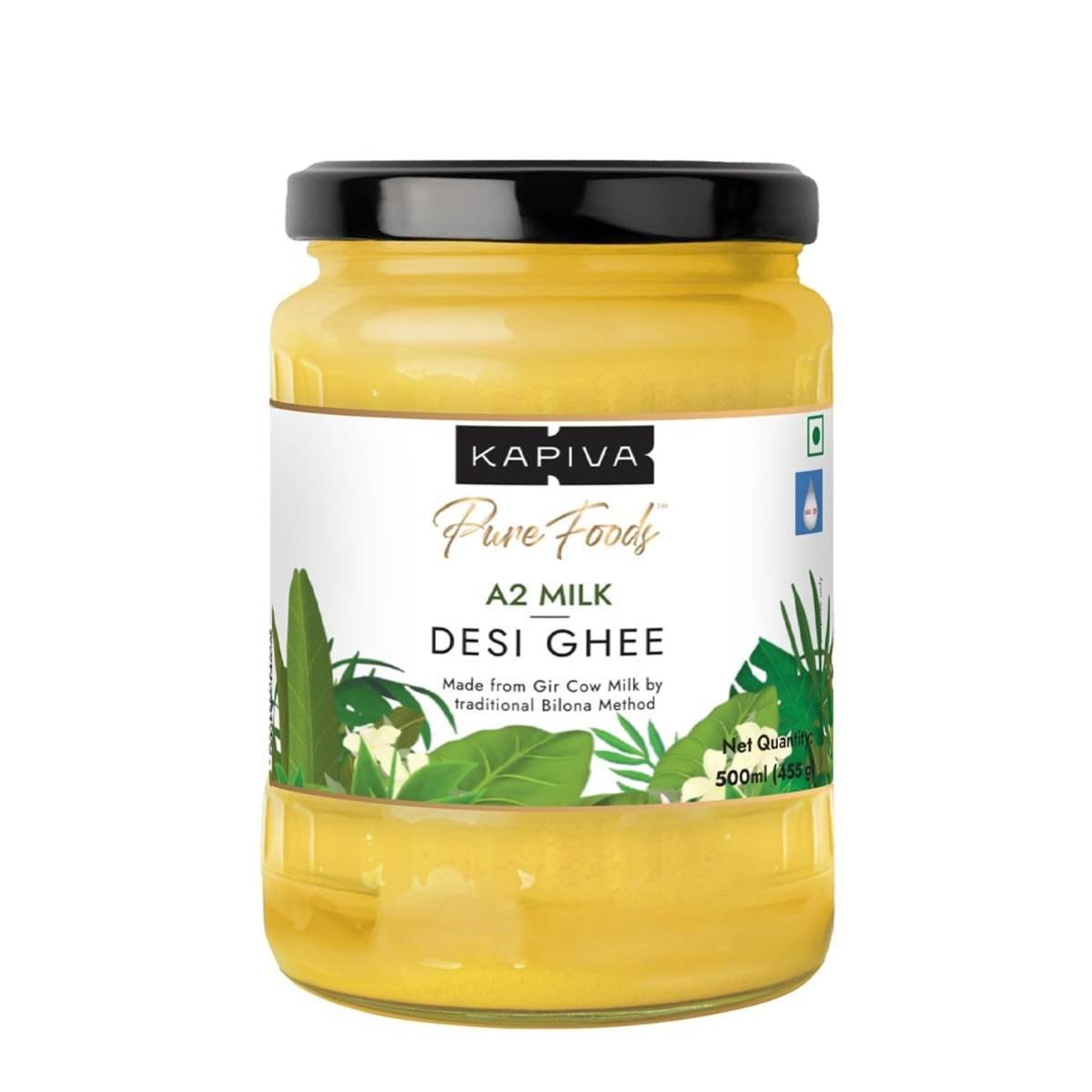 uk61gN5b75eL-1.jpg Kapiva Cetrified A2 Gir Cow Ghee 500ML | Traditional Vedic Bilona Method | Grassfed, Pure & Healthy | Curd-Churned | Premium Glass Bottle | 100% Natural & Lab-Tested | Rich in Nutrition - Fast UK Delivery - Image 1
