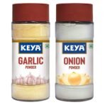 Keya Combo of Garlic Powder 55gm, Onion Powder 50gm | Ready to use | Sourced From Whole | Zero added Colours, Fillers, Additives & Preservatives | Pack 2 - Fast UK Delivery