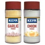 Keya Combo of Garlic Powder 55gm, Onion Powder 50gm | Ready to use | Sourced From Whole | Zero added Colours, Fillers, Additives & Preservatives | Pack 2 - Fast UK Delivery
