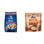 Quaker Oats 2kg | Rolled Oats Wholegrain & Quaker Oats Multigrain 600g, Rolled Oats Wholegrain, High Protein & Fibre for Weight Loss, Dalia Porridge - Fast UK Delivery