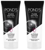 POND'S Pure Detox Face Wash 100 g, Daily Exfoliating & Brightening Cleanser, Deep Cleans Oily Skin - With Activated Charcoal for Fresh, Glowing Skin (Pack of 2) - Fast UK Delivery
