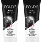 POND'S Pure Detox Face Wash 100 g, Daily Exfoliating & Brightening Cleanser, Deep Cleans Oily Skin - With Activated Charcoal for Fresh, Glowing Skin (Pack of 2) - Fast UK Delivery