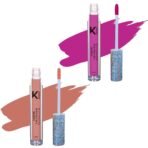 KINDED Liquid Lip Colour Vitamin E Enriched No Transfer Waterproof Long Stay Lipsticks Lip Gloss Set for Girls Women (Pack of 2, 6 ml each, Matte Finish, Shades More Magenta & Perfect Nude) - Fast UK Delivery