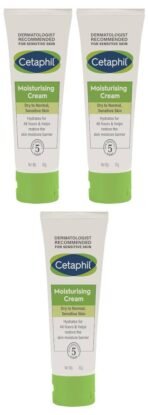 Cetaphil Moisturising Cream for Face & Body, Dry to Normal skin, 80 gm (Pack of 3) - Fast UK Delivery