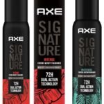 AXE Signature Intense Long Lasting No Gas Body Aerosol Deodorant For Men 200 Ml & Axe Signature Mysterious No Gas Deodorant Bodyspray For Men 154 ml - Fast UK Delivery