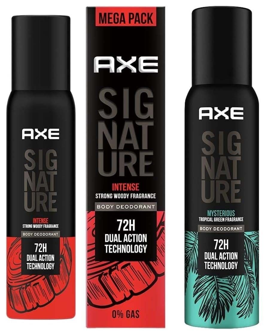 uk61h9wIePr4L-1-1.jpg AXE Signature Intense Long Lasting No Gas Body Aerosol Deodorant For Men 200 Ml & Axe Signature Mysterious No Gas Deodorant Bodyspray For Men 154 ml - Fast UK Delivery - Image 1