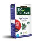Indus Valley Bio Organic 100% Organic and Herbal Indigo Powder, for Natural Hair Coloring, Arrests Early Greying & Protects hair from Damage - (200g+50g) - Fast UK Delivery