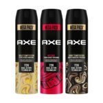 Axe Long Lasting Deodorant Bodyspray for Men - Intense, Dark Temptation, and Gold Temptation (215 ml) - Fast UK Delivery