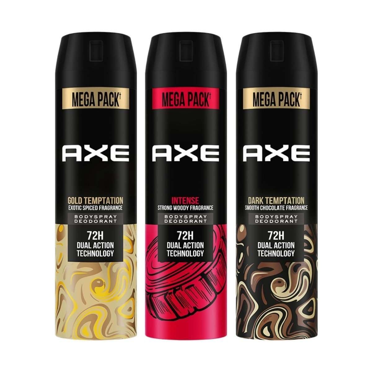 uk61hKgfFVwL-1.jpg Axe Long Lasting Deodorant Bodyspray for Men - Intense, Dark Temptation, and Gold Temptation (215 ml) - Fast UK Delivery - Image 1