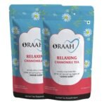 ORAAH Chamomile Green Tea | Decreases Pain & Headaches | Made with 100% Whole Leaf & Natural Chamomile Flowers, 50Gms (Pack 2) - Fast UK Delivery