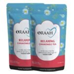 ORAAH Chamomile Green Tea | Decreases Pain & Headaches | Made with 100% Whole Leaf & Natural Chamomile Flowers, 50Gms (Pack 2) - Fast UK Delivery