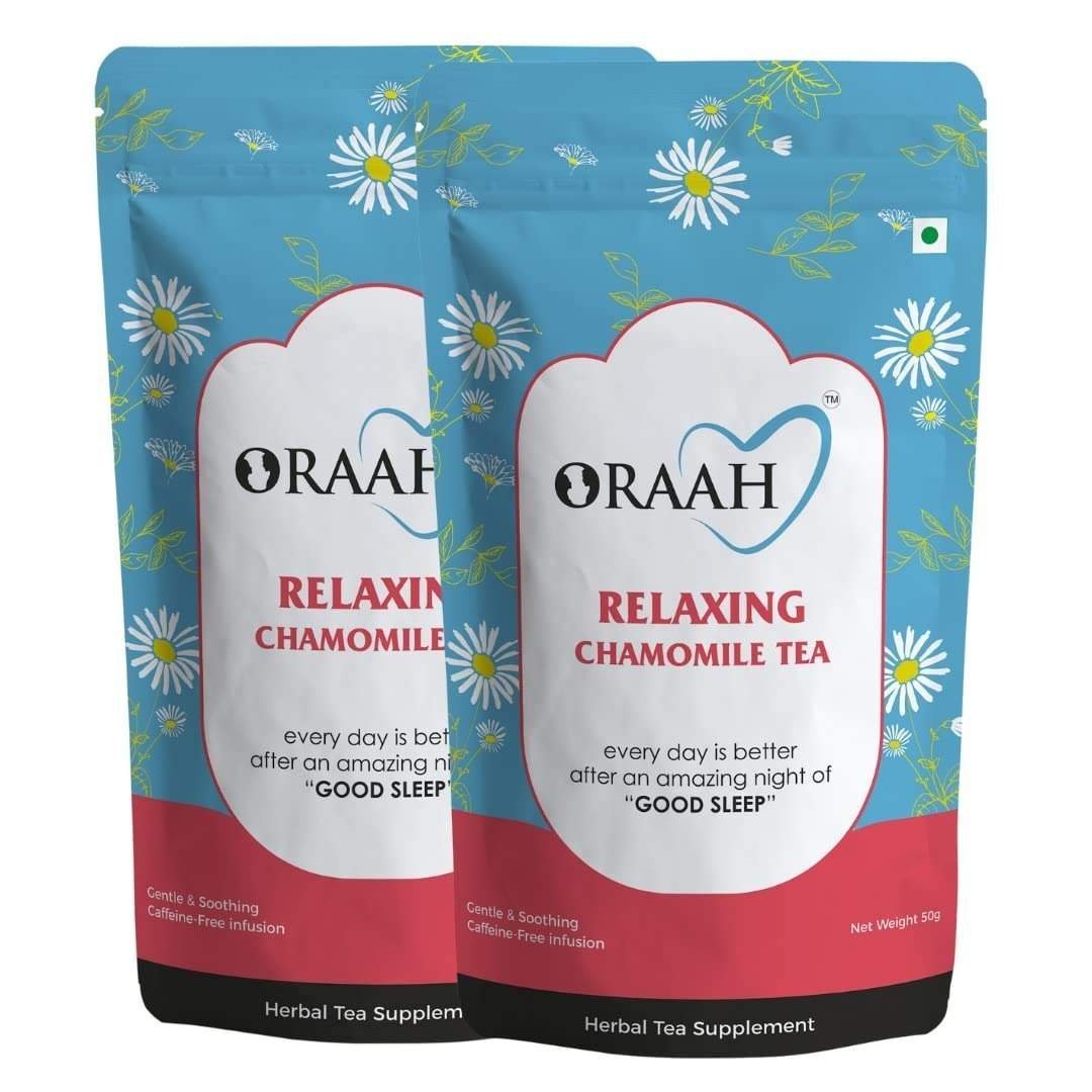 uk61hRmZHgXTL-1-1.jpg ORAAH Chamomile Green Tea | Decreases Pain & Headaches | Made with 100% Whole Leaf & Natural Chamomile Flowers, 50Gms (Pack 2) - Fast UK Delivery - Image 1