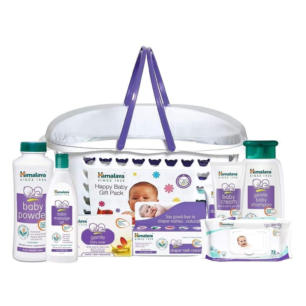uk61hrykqiArL-1-1.jpg Himalaya Baby Gift Pack Basket,Pack of 1 set,white - Fast UK Delivery - Image 1