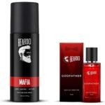 BEARDO Unisex Fragrance Combo | Mafia Perfume Lavender Scent Body Spray 120Ml & Godfather Perfume 50Ml (Set Of 2) - Fast UK Delivery