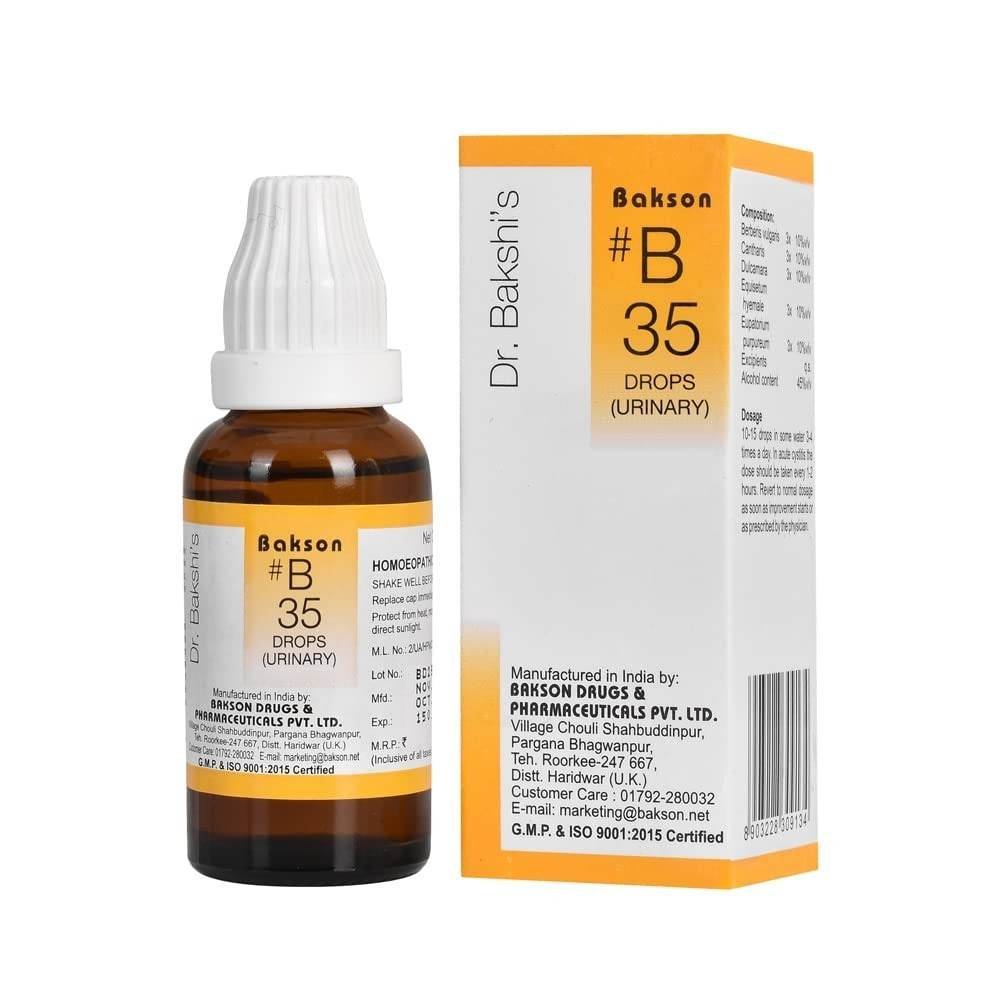 uk61i-stUpS6L-1.jpg Dr. Bakshi's BAKSON'S HOMOEOPATHY # B 35 Urinary Drops (30 ml) - Image 1